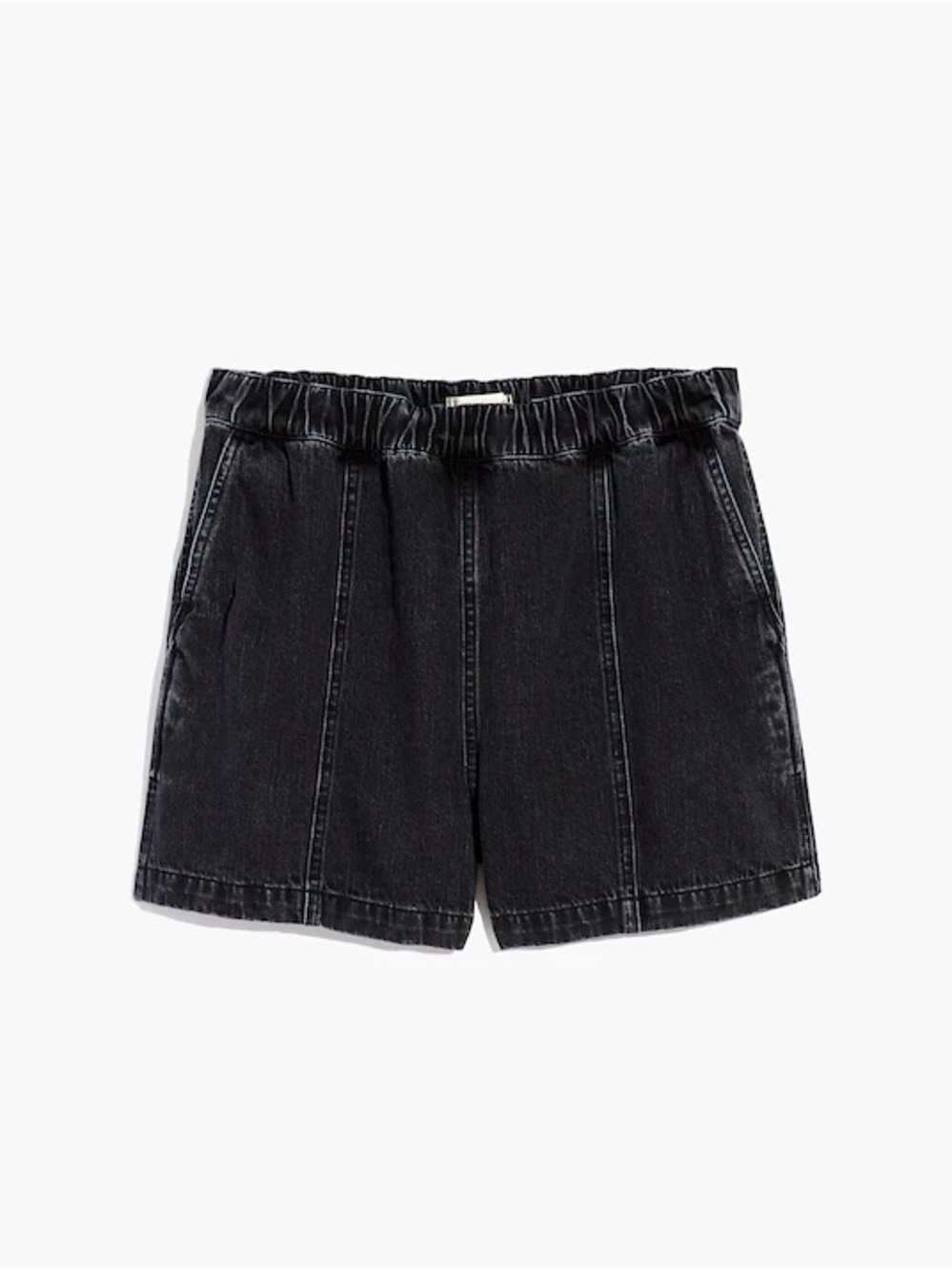 Madewell Easy Pull-On Shorts Lunar Wash Black TENCEL Denim Shorts XS